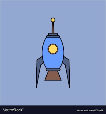 Flat icon design collection space rocket vector image