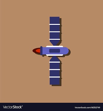 Flat icon design collection space satellite in vector image