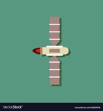 Flat icon design collection space satellite in vector image
