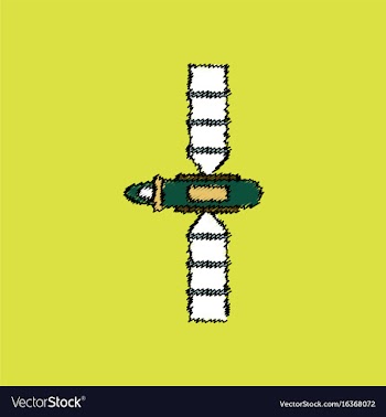 Flat icon design collection space satellite in vector image