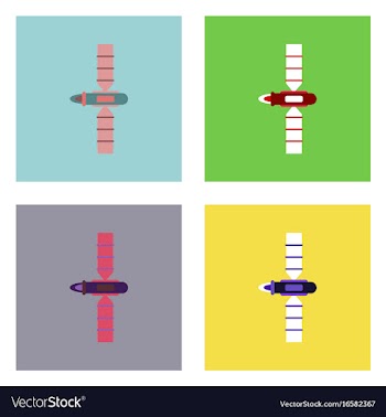 Flat icon design collection space satellite vector image