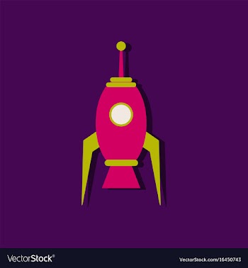 Flat icon design collection space ship in sticker vector image