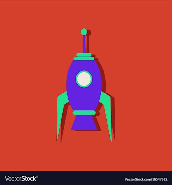 Flat icon design collection space ship in sticker vector image