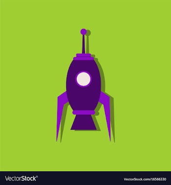 Flat icon design collection space ship in sticker vector image