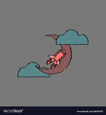 Flat icon design collection space shuttle and vector image