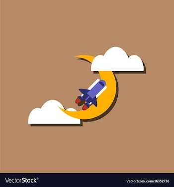 Flat icon design collection space shuttle and vector image