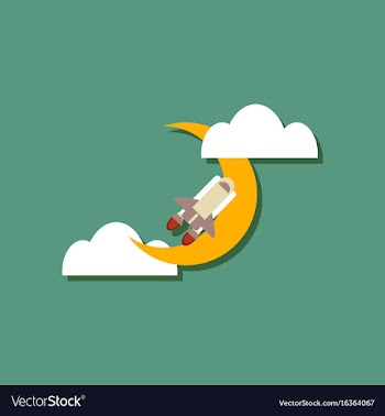 Flat icon design collection space shuttle and vector image
