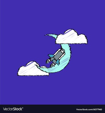 Flat icon design collection space shuttle and vector image