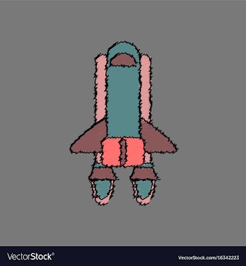 Flat icon design collection space shuttle in vector image