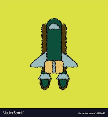 Flat icon design collection space shuttle in vector image