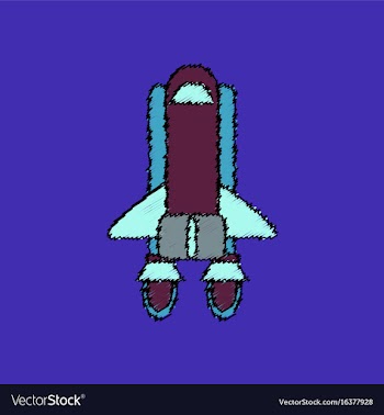 Flat icon design collection space shuttle in vector image