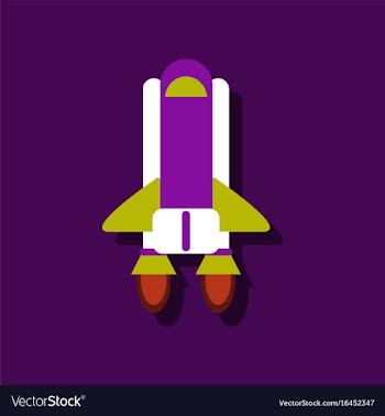 Flat icon design collection space shuttle in vector image