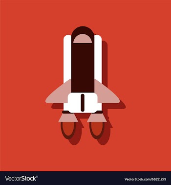 Flat icon design collection space shuttle in vector image