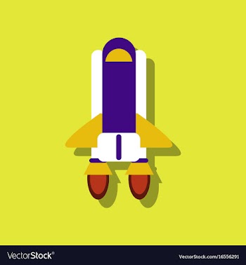 Flat icon design collection space shuttle in vector image
