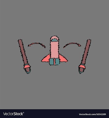 Flat icon design collection space shuttle start vector image