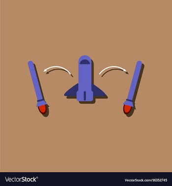 Flat icon design collection space shuttle start vector image