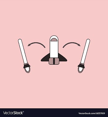 Flat icon design collection space shuttle start vector image