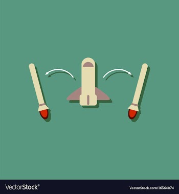Flat icon design collection space shuttle start vector image