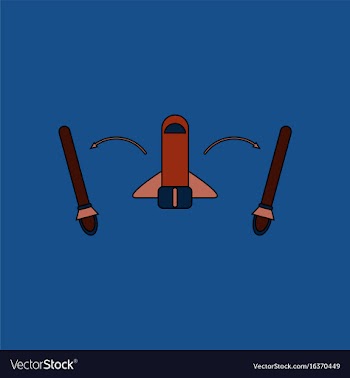 Flat icon design collection space shuttle start vector image
