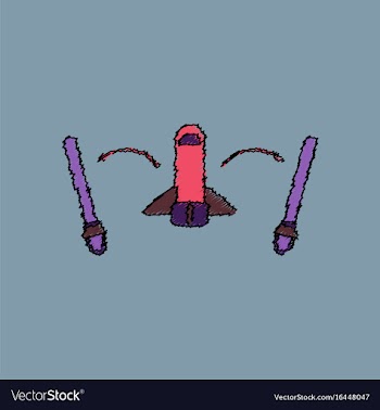 Flat icon design collection space shuttle start vector image