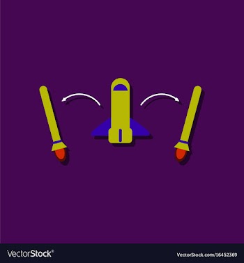 Flat icon design collection space shuttle start vector image