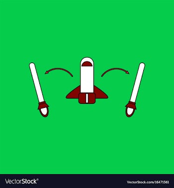 Flat icon design collection space shuttle start vector image