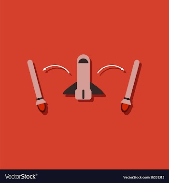 Flat icon design collection space shuttle start vector image