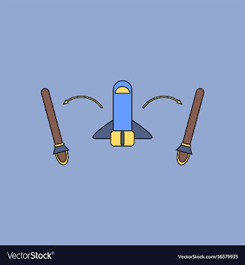 Flat icon design collection space shuttle start vector image