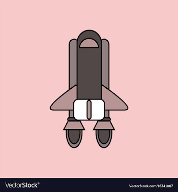 Flat icon design collection space shuttle vector image