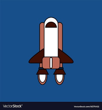 Flat icon design collection space shuttle vector image
