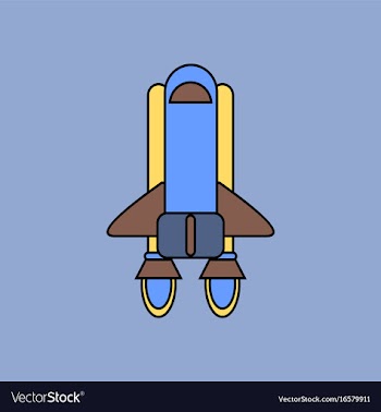 Flat icon design collection space shuttle vector image