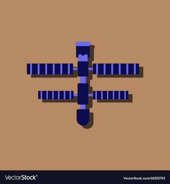 Flat icon design collection space station in vector image
