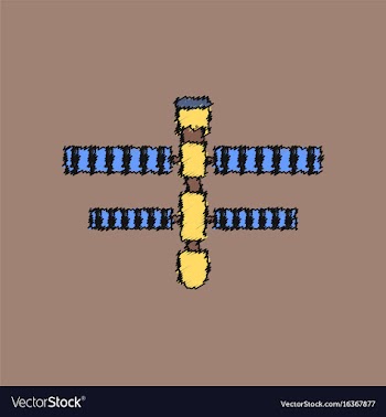 Flat icon design collection space station in vector image