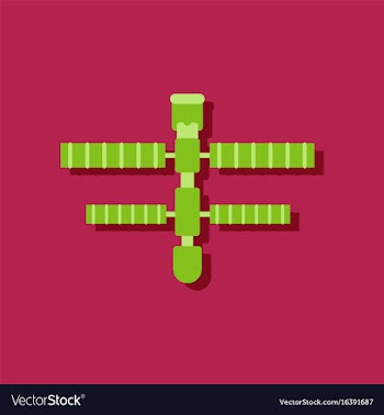 Flat icon design collection space station in vector image
