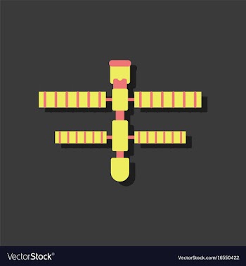 Flat icon design collection space station in vector image