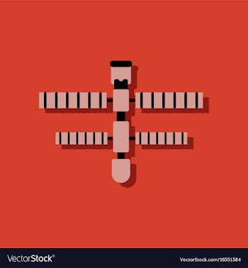 Flat icon design collection space station in vector image