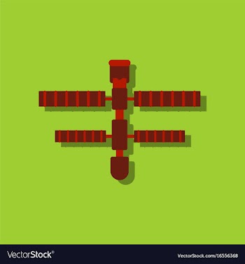 Flat icon design collection space station in vector image