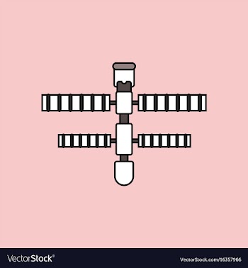 Flat icon design collection space station vector image