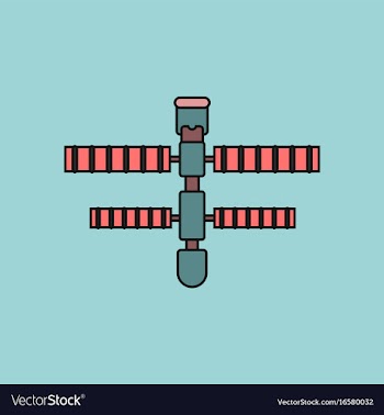 Flat icon design collection space station vector image