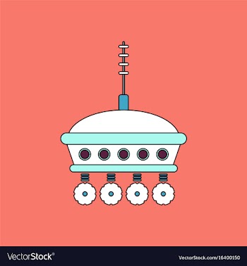 Flat icon design collection spacecraft and antenna vector image