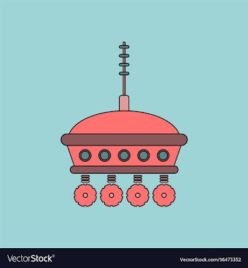 Flat icon design collection spacecraft and antenna vector image