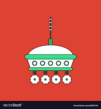 Flat icon design collection spacecraft and antenna vector image