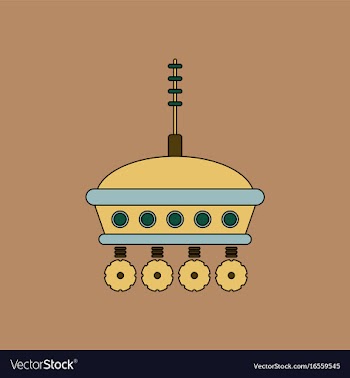 Flat icon design collection spacecraft and antenna vector image