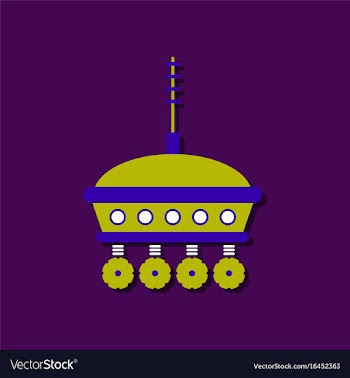 Flat icon design collection spacecraft and vector image