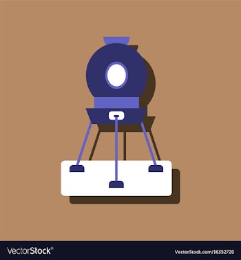 Flat icon design collection spacecraft on land in vector image