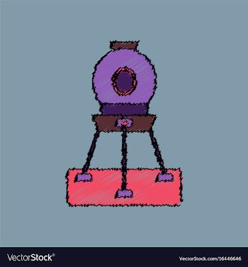Flat icon design collection spacecraft on land in vector image