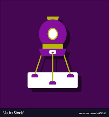 Flat icon design collection spacecraft on land in vector image