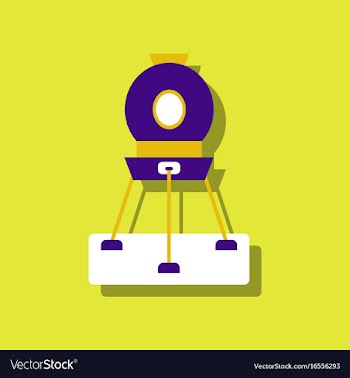 Flat icon design collection spacecraft on land in vector image