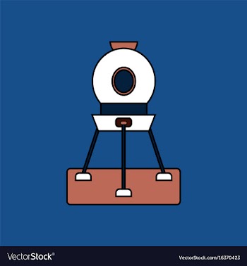 Flat icon design collection spacecraft on land vector image