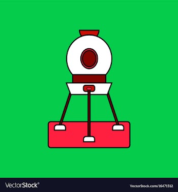 Flat icon design collection spacecraft on land vector image